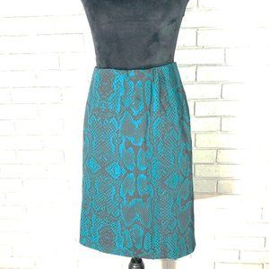 Lane Bryant Blue and Gray Snake Print Skirt